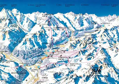 AK / Ansichtskarte Oberengadin_GR Ferien Sportregion Karte Oberengadin GR