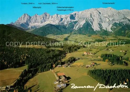 AK / Ansichtskarte Ramsau_Dachstein_Steiermark Fliegeraufnahme Bergkette Ramsau_Dachstein