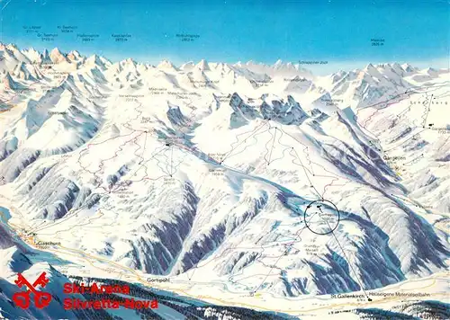 AK / Ansichtskarte Montafon Ski Arene Silvretta Nova Pistenkarte Montafon