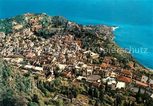 AK / Ansichtskarte Taormina_Sizilien Fliegeraufnahme Taormina Sizilien