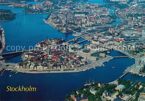 AK / Ansichtskarte Stockholm Fliegeraufnahme Stockholm