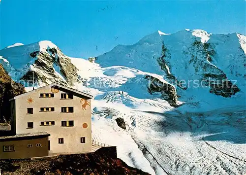 AK / Ansichtskarte Diavolezzahuette Piz Cambrena Piz Palue Diavolezzahuette