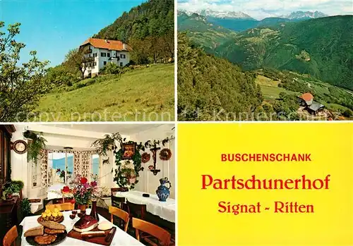 AK / Ansichtskarte Oberbozen_Ritten Buschenschank Partschunerhof Oberbozen Ritten