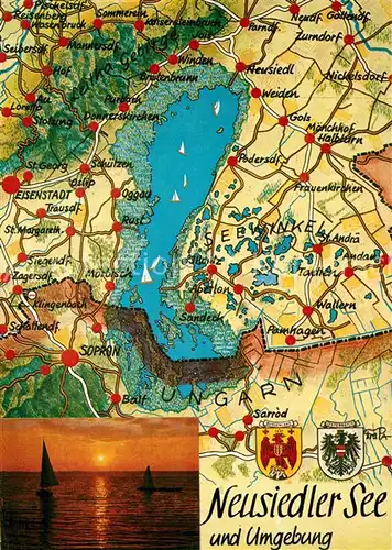 AK / Ansichtskarte Neusiedl_See Panoramakarte Neusiedl See
