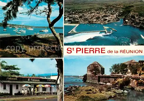 AK / Ansichtskarte La_Reunion St Pierre Le Port de Plaisance Vue aerienne Restaurant La_Reunion