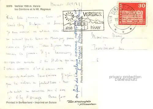 AK / Ansichtskarte Verbier Les Combins et le Mt Rogneux Verbier