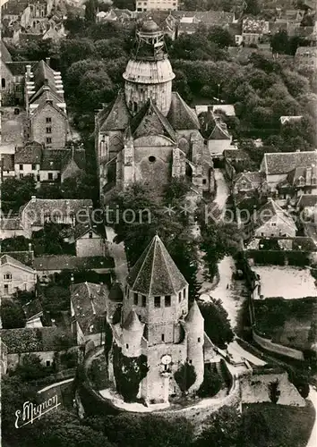 AK / Ansichtskarte Provins Ville Haute Vue aerienne de la Tour Cesar et lEglise Saint Quiriace Provins