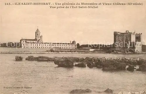 AK / Ansichtskarte Ile_Saint Honorat_Alpes_Maritimes Monastere et vieux Chateau XIe siecle vue prise de l Ilot Saint Michel Ile_Saint Honorat