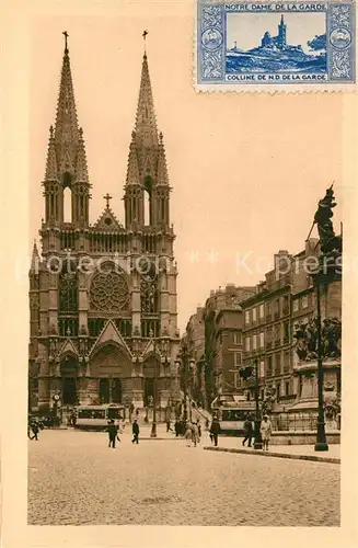 AK / Ansichtskarte Marseille_Bouches du Rhone Eglise Saint Vincent de Paul Sondermarke Colline de Notre Dame de la Garde Marseille