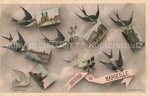 AK / Ansichtskarte Marseille_Bouches du Rhone Sehenswuerdigkeiten der Stadt Briefschwalben Marseille