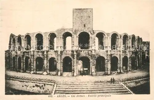 AK / Ansichtskarte Arles_Bouches du Rhone Les Arenes Entree principale Arles_Bouches du Rhone