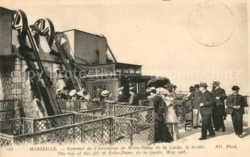 AK / Ansichtskarte Marseille_Bouches du Rhone Sommet de l Ascenseur de Notre Dame de la Garde Marseille