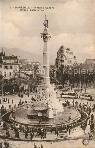 AK / Ansichtskarte Marseille_Bouches du Rhone Place Castellane Fontaine Cantini Marseille