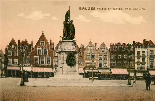 AK / Ansichtskarte Bruges_Flandre Statue de Breydel et de Coninck Monument Bruges_Flandre