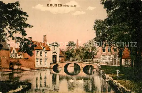 AK / Ansichtskarte Bruges_Flandre Le Beguinage Pont Bruges_Flandre
