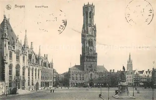 AK / Ansichtskarte Bruges_Flandre Grand  Place Monument  Bruges_Flandre
