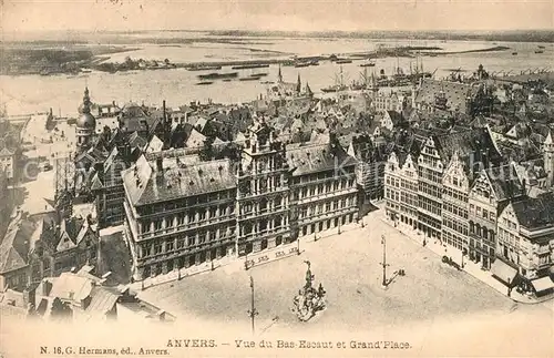 AK / Ansichtskarte Anvers_Antwerpen Vue du Bas Escaut et Grand  Place Anvers Antwerpen