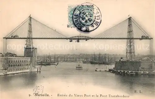 AK / Ansichtskarte Marseille_Bouches du Rhone Entree du vieux port et Pont Transbordeur Marseille