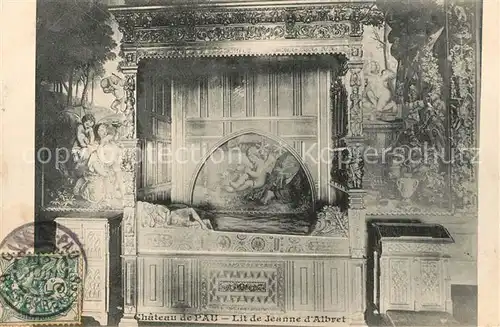 AK / Ansichtskarte Pau Chateau Lit de Jeanne d Albret Pau