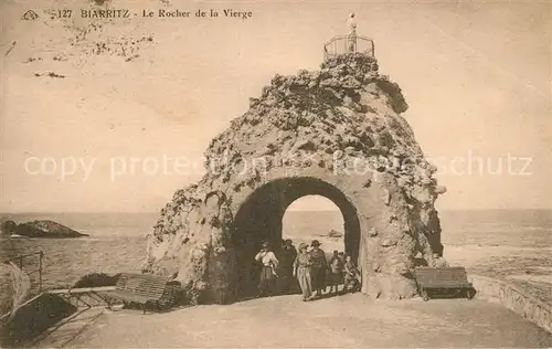AK / Ansichtskarte Biarritz_Pyrenees_Atlantiques Le Rocher de la Vierge Biarritz_Pyrenees