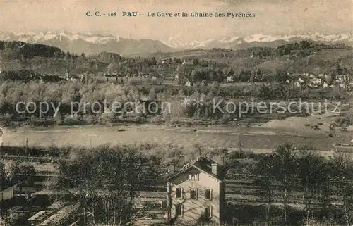 AK / Ansichtskarte Pau Le Gave et Chaine des Pyrenees Pau