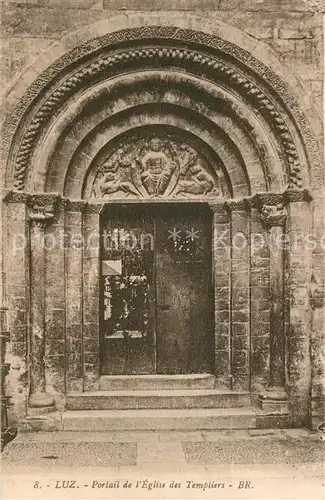 AK / Ansichtskarte Luz Saint Sauveur_Hautes_Pyrenees Portail de l Eglise des Templiers Luz Saint Sauveur_Hautes