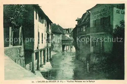 AK / Ansichtskarte Salies de Bearn Vieilles maisons sur le Saleys Salies de Bearn