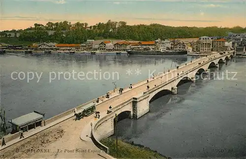 AK / Ansichtskarte Bayonne_Pyrenees_Atlantiques Pont Saint Esprit et la Citadelle Bayonne_Pyrenees