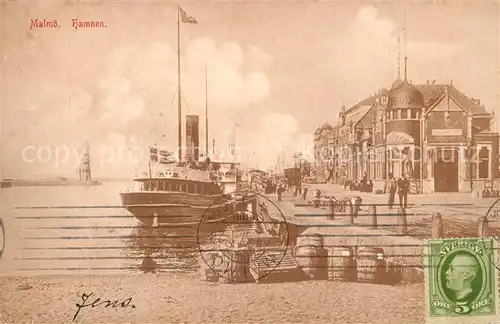 AK / Ansichtskarte Malmoe Hamnen Hafen Dampfer Malmoe