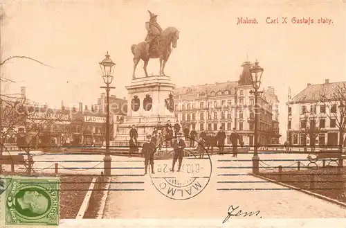 AK / Ansichtskarte Malmoe Carl X Gustafs staty Denkmal Malmoe