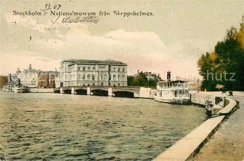 AK / Ansichtskarte Stockholm Nationalmuseum fran Skeppsholmen Stockholm