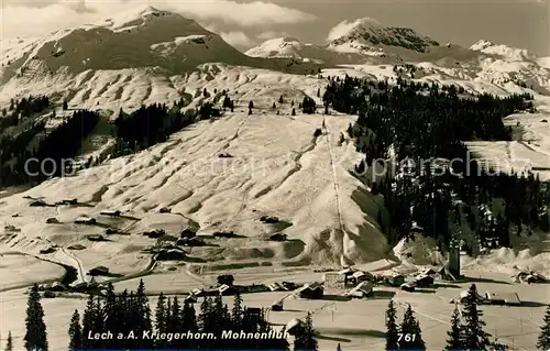 AK / Ansichtskarte Lech_Vorarlberg Panorama Wintersportplatz mit Kriegerhorn und Mohnenfluh Lech Vorarlberg