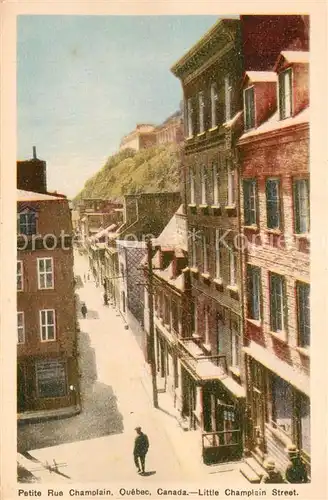 AK / Ansichtskarte Quebec Petite Rue Champlain Quebec