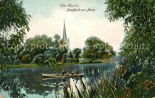 AK / Ansichtskarte Stratford on Avon On the River Church Stratford on Avon