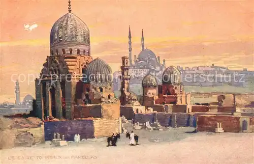 AK / Ansichtskarte Le_Caire_Aegypten Tombeaux des Mameluks Kuenstlerkarte Le_Caire_Aegypten