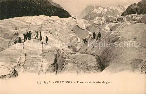 AK / Ansichtskarte Chamonix Travers?e de la Mer de glace Chamonix