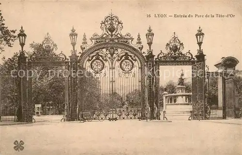 AK / Ansichtskarte Lyon_France Entr?e du Parc de la T?te d`Or Lyon France