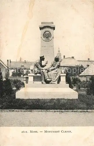 AK / Ansichtskarte Mons_Belgien Monument Clepin Statue Mons Belgien