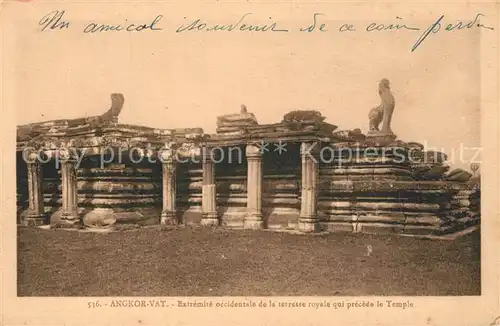 AK / Ansichtskarte Angkor_Wat Extremite occidentale de la terrasse royale qui precede le Temple Angkor_Wat