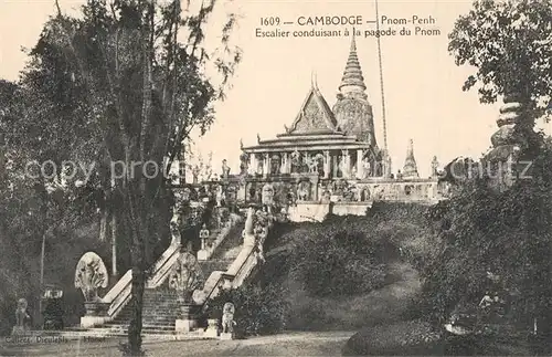 AK / Ansichtskarte Phnom_Penh Escalier conduisant a la pagode du Pnom Tempelanlage Phnom_Penh