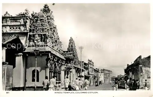 AK / Ansichtskarte Colombo_Ceylon_Sri_Lanka Hindu Temples Colombo_Ceylon_Sri_Lanka