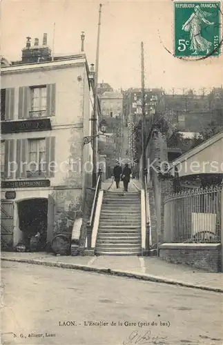 AK / Ansichtskarte Laon_Aisne Escalier de la Gare Laon_Aisne