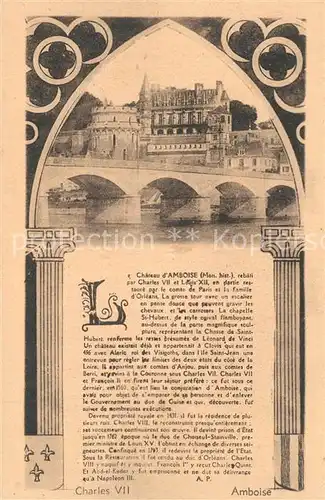 AK / Ansichtskarte Amboise Pont sur la Loire Chateau Histoire Amboise