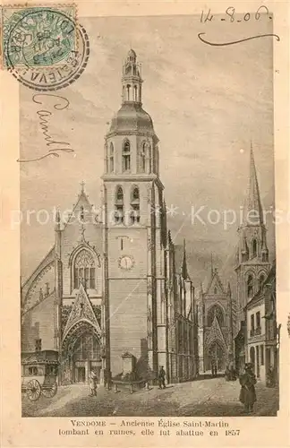 AK / Ansichtskarte Vendome Ancienne Eglise Saint Martin Kuenstlerkarte Vendome