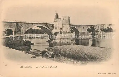 AK / Ansichtskarte Avignon_Vaucluse Pont Saint Benezet sur le Rhone Avignon Vaucluse