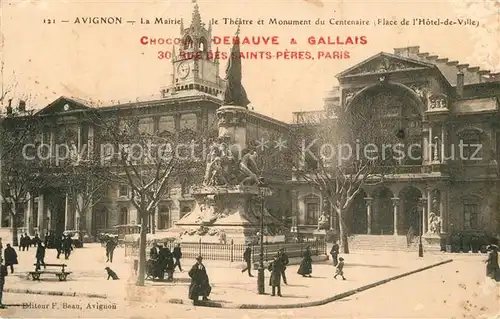 AK / Ansichtskarte Avignon_Vaucluse La Mairie Theatre et Monument du Centenaire Place de l Hotel de Ville Avignon Vaucluse