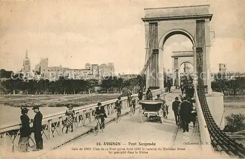 AK / Ansichtskarte Avignon_Vaucluse Pont suspendu sur le Rhone Avignon Vaucluse