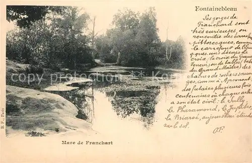 AK / Ansichtskarte Fontainebleau_Seine_et_Marne Mare de Franchart Fontainebleau_Seine