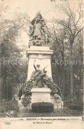 AK / Ansichtskarte Melun_Seine_et_Marne Monument aux Enfants de Seine et Marne Melun_Seine_et_Marne