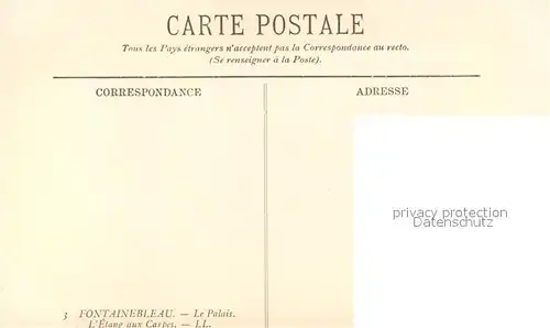 AK / Ansichtskarte Fontainebleau_Seine_et_Marne Palais Etang aux Carpes Fontainebleau_Seine